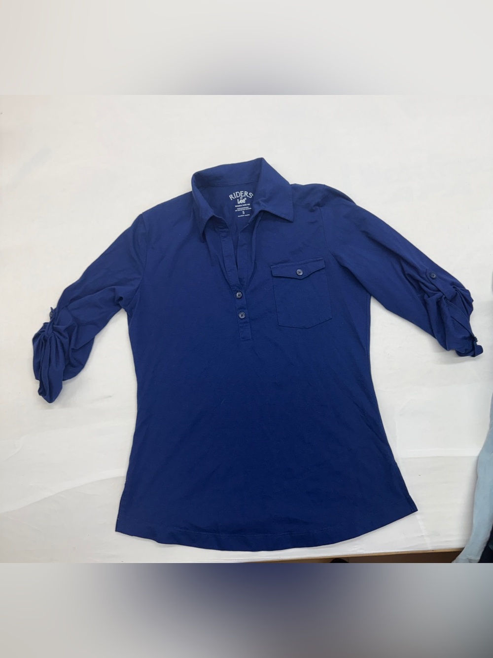 Lee Women's Royal Blue Button-Down Polo Shirt with Pocket